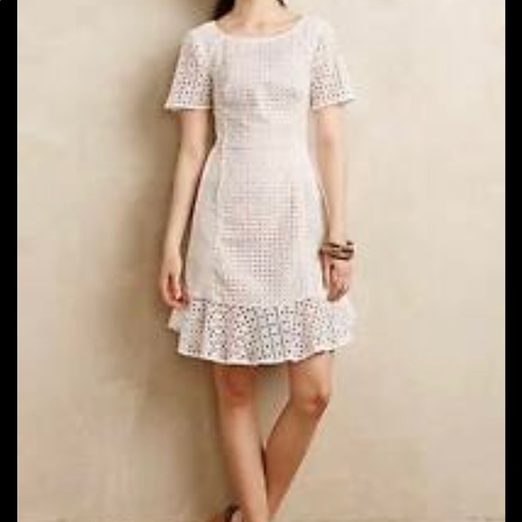 Anthropologie HD eyelet fitted dress 👗 - Picture 3 of 6